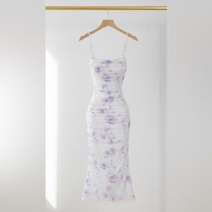 Floral Purple and White Dress